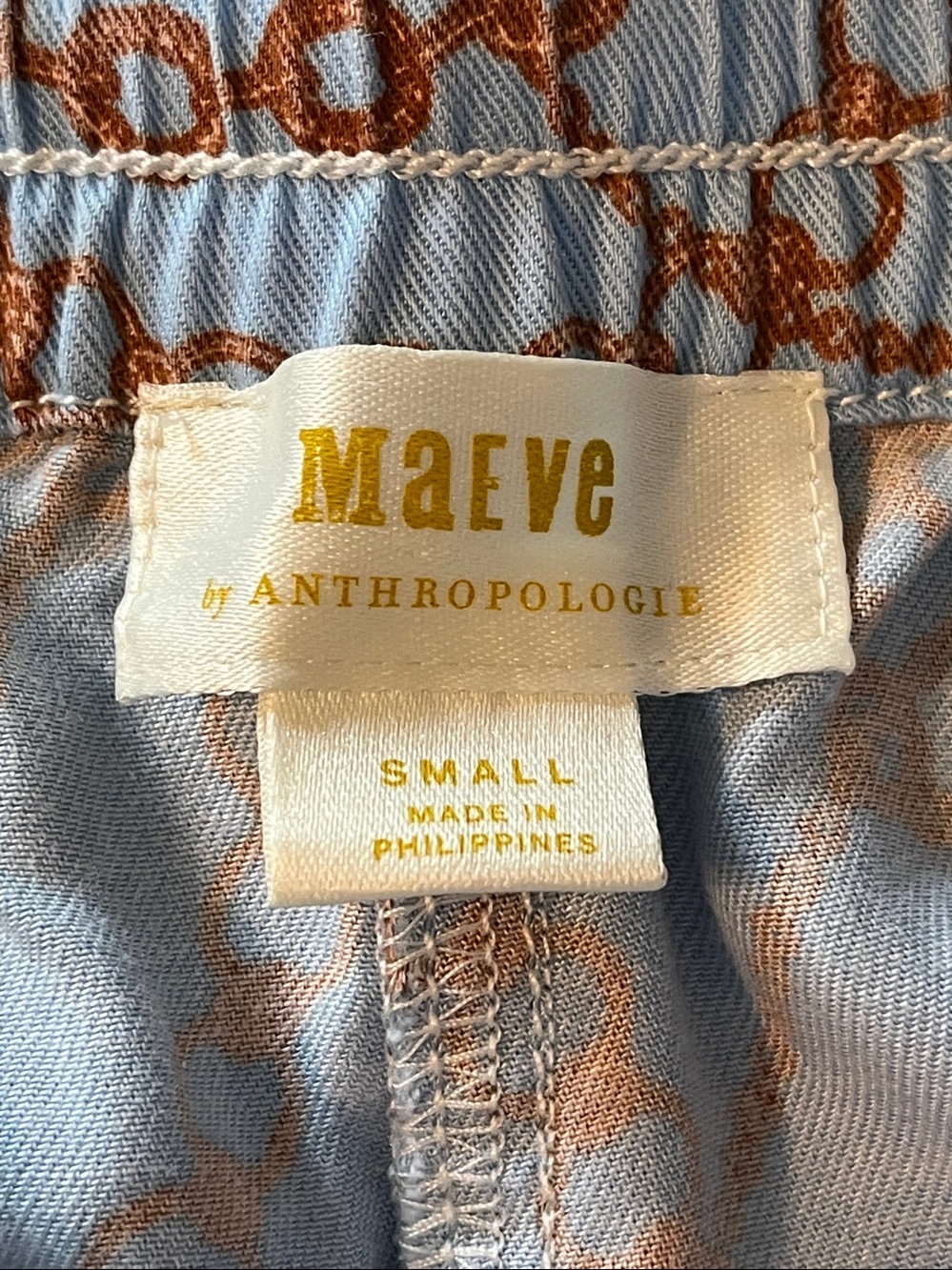 Maeve Anthropologie Kalle Chain Print Drawstring Track Pants Size Small - Picture 7 of 16